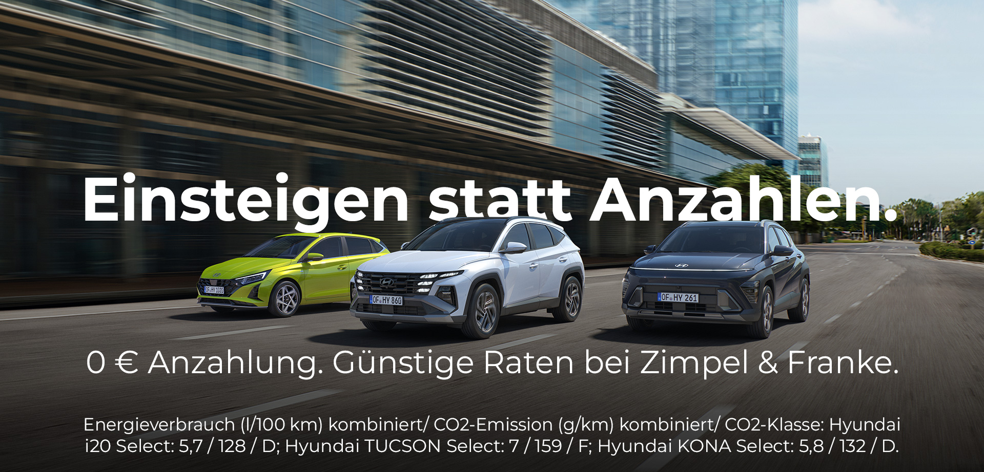 Range: Hyundai i20, Hyundai Kona, Hyundai Tucson Leasing-Angebote ohne Anzahlung bis 30.09.2026